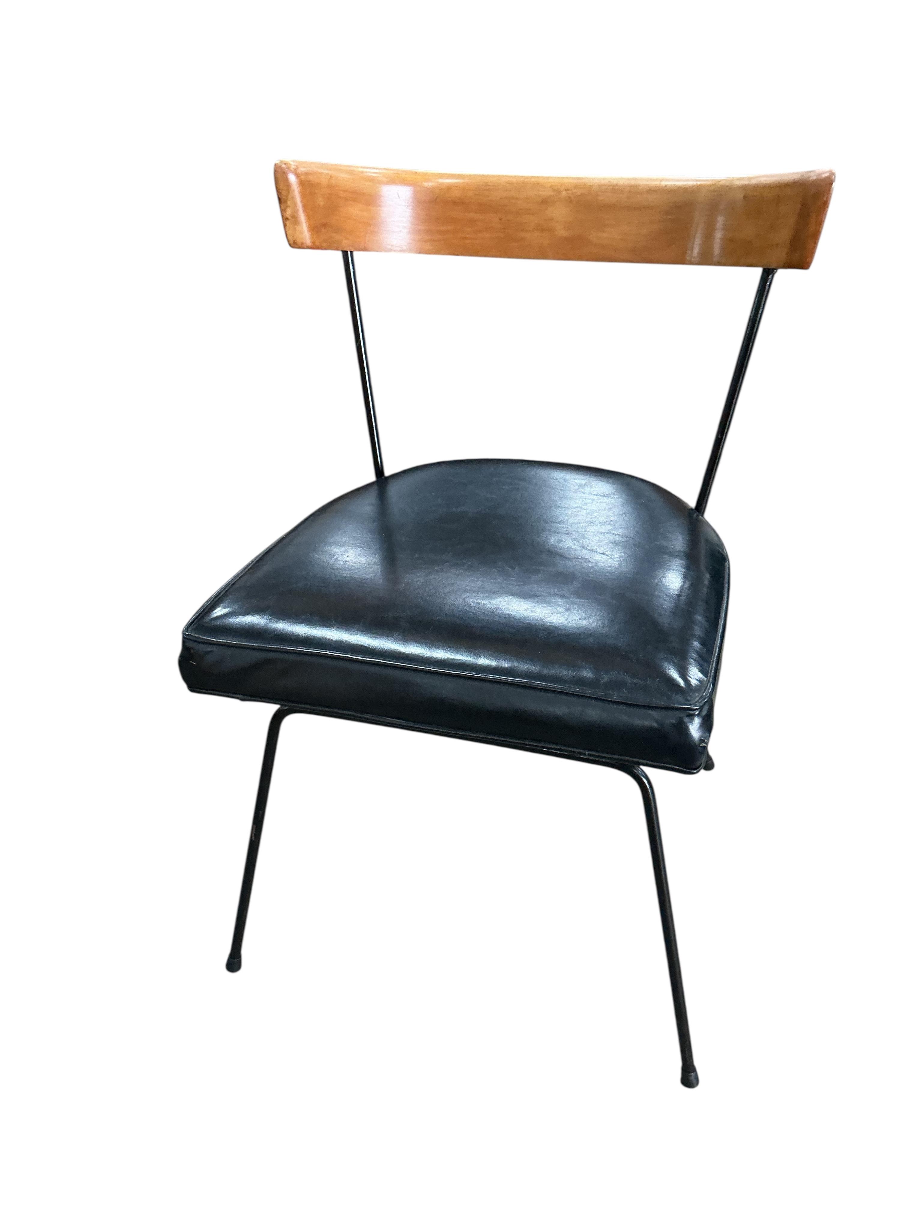 A pair of mid century dining chairs by Paul McCobb, width 43cm, depth 43cm, height 70cm